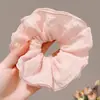 Gomita Grande Amarilla con un Toque Femenino, Flor para el Cabello de Malla Burbuja, Lazo para el Cabello de Gama Alta, Accesorio para Moño