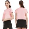 Ropa Deportiva Holgada Transfronteriza de Amazon para Mujer, Camiseta de Manga Corta de Yoga Talla Grande de Verano, Top Deportivo para Entrenamiento y Running
