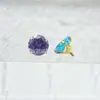 Aretes de Aleación de Titanio F-136 Garras Doradas Circonio G23 Titanio Nuevo Circonio Rosca Interna Pendientes para Labio Joyería para Piercing Cabeza