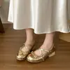 Zapatos Mary Jane con tacón grueso para mujeres bajitas, nuevo modelo 2026, que aumentan la altura, con lazo, de verano, suela blanda, blancos, estilo francés, zapatos de salón bajos para mujer