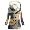 Gabardina de invierno para mujer, nueva 2023, gruesa, de imitación de cordero, estilo europeo y americano, con costuras florales, venta al por mayor, con capucha