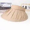 Sombrero de concha de ala ancha abierto en la parte superior, estilo nuevo 2026, para mujer, sombrero de sol de protección solar de verano, diadema de sombrero de sol de alta gama para viajes, moderno