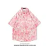 Ilha de Hainan Camisa Floral de Manga Curta Roupa de Praia Sanya Havaí Tailândia Viagem Masculina Casal Casual Solta