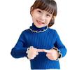 [en stock] Camiseta de fondo de punto para niñas de Corea del Sur, otoño e invierno, nueva, cuello alto, estilo extranjero, niños cálido