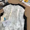 Camiseta Chaleco Sin Mangas de Marca de Verano Tie-Dye de Moda para Hombre, Chaleco Deportivo Holgado Versátil de Alta Costura