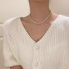 Cadena de perlas elípticas NK-60, chapada en oro auténtico, ligera, de lujo, para mujer, nueva cadena de clavícula, collar popular de celebridades cibernéticas.