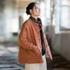 26 Invierno Nuevo Estilo Chaqueta Acolchada de Algodón de Ramio Original Mejorada Artística Personalizada Cálida Versátil para Mujer Abrigo de Algodón