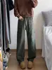 Jeans Masculino de Pierna Reta com Vibe Lavada Estilo Americano, Tendência High Street Retro, Solto, Emagrecedor, Pierna Ancha, para Primavera e Outono