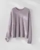 26 Novedades Otoño/Invierno Ropa para Mujer: Suéter de punto holgado de cuello redondo, mezcla de cachemir y lana cepillada suave y esponjoso, como una nube