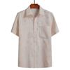 Camisa de Manga Corta de Alta Calidad para Hombre de Mediana Edad de Verano para Papá de Mediana Edad y Anciano Ropa de Abuelo Algodón y Lino