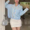 Suéter Cardigan de Punto Suave y Sedoso Estilo Coreano Bordado con Encaje en Solapa Estilo Pequeño Chanel Dulce Reductor de Edad para Mujer Primavera y Otoño Nuevo