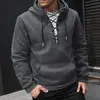 Tamanho Europeu Novo Design Masculino Moletom Casual com Capuz e Cordão Moda Hoodie de Lã Jaqueta Masculina