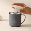 Caneca de Aço Inoxidável 304 para Café com Tampa para Homens e Mulheres, Copo de Bebida Doméstico com Aparência Sofisticada, Caneca Térmica de Escritório