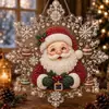 5D5D5D Nuevo Producto Transfronterizo: Adorno DIY de Copo de Nieve de Diamante Navideño, Colgante Acrílico de Perla y Pedrería que Atrapa la Luz Navideña