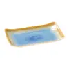 Vajilla de Melamina Color Cerámica Imitación Esmalte Plato Rectangular Plato para Sushi Plato para Postre Occidental Comercial Plato para Bocadillos Plato para Platos de Barbacoa