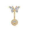 Comercio Electrónico Transfronterizo Más Vendido Serie Dorada Anillo para el Ombligo Mariposa Corazón Estrella de Cinco Puntas Cereza Colgante Clavo para el Ombligo Anillo para el Ombligo