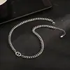 Collar Doble D Transfronterizo para Hombre, Diseño de Nicho Hip-Hop, Cadena de Acero de Titanio, Marca de Moda, Accesorio Versátil Personalizado, Collar de Acero de Titanio