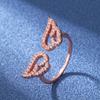 Moda coreana alas de ángel micro-incrustado circón anillo para mujer anillo abierto ajustable europeo y americano ins transfronterizo spot