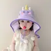 Sombrero de Sol Infantil de Estilo Coreano con Ala Ancha y Lindo Diseño de Dinosaurio, Capa Protectora Solar para Niños y Niñas, Sombrero de Viaje con Protección UV