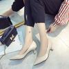 2022 Tacones de Aguja de Punta de Gato para Mujer Tacón Medio Zapatos Profesionales Negros para el Trabajo Tacón Corto Zapatos de Etiqueta para Vestir Mujer