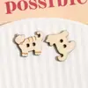 Zhentu Diseño Creativo Varios Botones de Madera de Manzana, Panda, Gato, Pez para Pendientes DIY, Accesorios para el Cabello de Mujer, Sombreros