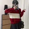 Nuevo top de punto casual de manga larga para mujer, estilo vintage, adecuado como prenda exterior, suéter tipo polo, para otoño e invierno, de importación.