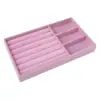 Caja de joyería rosa tamaño pequeño terciopelo anillo pendientes de botón placa placa vacía expositor de joyería caja de almacenamiento de joyería bandeja