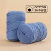 Hilo de algodón redondo hueco de 2MM para tejido manual DIY de verano para sombreros de verano, hilo de grosor medio para cojines de ganchillo y materiales para muñecas