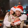 Nuevo Hombre de Galleta de Navidad Copo de Nieve Fieltro Bordado Telescópico Hebilla de Fácil Extracción Pegatina de Tela Clip Giratorio para Insignia de Fácil Extracción