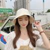 Sombrero de Pescador para Mujer Beige Combinación Perfecta Estilo Coreano Moda Cubre Rostro Estilo Japonés Lazo Verano Delgado Protector Solar Sombrero de Cubeta Protector Solar