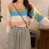 Novo Suéter de Verão Vazado de Manga Longa Estilo Coreano Regata de Gola Halter Design de Duas Peças Niche Suit Feminino