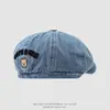 Boina de Mezclilla para Niños Estilo Coreano Oso de Dibujos Animados Lindo Gorra Frontal Otoño Nuevo Sombrero Infantil Venta al por Mayor Transfronterizo