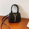 Bolsa feminina de PU de comércio exterior, bolsa quadrada pequena 2024, nova bolsa de ombro coreana, bolsa simples, bolsa crossbody, bolsa de alta qualidade