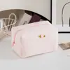 Bolsa de Cosméticos Pequeña con Flor de Rosa Fresca Bolsa de Tocador para Viaje al Aire Libre Gran Capacidad Almacenamiento de Lápiz Labial y Artículos de Tocador Bolsa de Cosméticos
