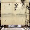 Cortina de bambu Cortina de rolamento Zen Paisagem Novo Estilo Chinês Retro Sombreamento Estilo Japonês Sala de Chá Divisória Doméstica Cortina de Porta Levantamento
