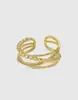 Anillo de Plata de Ley S925 Versión Coreana para Mujer, Diseño de Nicho con un Estilo Minimalista Fresco, Anillo Abierto Ajustable