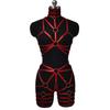 Arnés de mujer de colores de venta caliente en Amazon transfronterizo europeo y americano, conjunto de tiras de sujeción sexy con abertura N0298