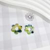 Ins Coreano Ácido Acético Flor de Cinco Pétalos Flor de Colores Parche de Flor Pendientes Elegantes Dulces para Niña Accesorios de Joyería Idiy