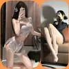 Lencería Sexy, Pijamas Sexys, Conjunto de Ligueros, Banda para el Vientre de Encaje Francés de Lujo de Pura Pasión, Bata de Encaje con Tirantes Estilo Palacio