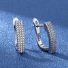 Pendientes coreanos largos y elegantes con hebilla para las orejas, llenos de diamantes, cobre y circonita, muy populares en AliExpress. Joyas para las orejas con microincrustaciones de circonita.