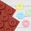 Do fornecimento de todos os tipos de forma de bolo de silicone 8 cavidades redondas rosquinha círculo de anjo sabonete artesanal pudim
