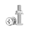 Conjunto de Parafusos e Porcas de Cabeça Chata Chanfrada Phillips de Aço Inoxidável 304 M4 M5 M6 M8 M10 para Flanges e Ferragens de Móveis