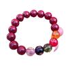 Pulsera de Cinabrio Dios de la Riqueza de Cinco Vías Zodiaco de Este Año Cinco Elementos Arena de Oro Púrpura Cuentas Redondas Pulsera de un Círculo Sencillo para Hombres y Mujeres Regalo de Año Nuevo