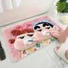 Alfombra de baño de dibujos animados linda, felpudo absorbente de felpa para la entrada del baño del hogar, alfombra de suelo de cachemir sintético