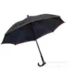 Guarda-chuva de Cabo Longo para Homem de Negócios Guarda-chuva de Golfe Grande Reto Duplo Automático Guarda-chuva Quadrado Impresso com Logo Presente