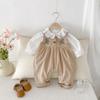 Traje de bebé estilo coreano Bordado Superior Traje de Dos Piezas para Bebé y Niños Pequeños Traje de Gateo para Primavera y Otoño traje Niña Bebé