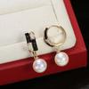 Accesorios DIY Plata de Ley S925 Retro Elegantes Aretes de Perlas Soporte Vacío Aretes de Moda Aretes Material de Soporte Plateado 8-1
