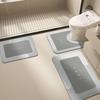 Juego de Baño Moderno Sencillo Alfombrilla de Piso para Baño Taza del Inodoro en Forma de U Alfombrilla para Pies Absorbente de Agua de Secado Rápido Alfombrilla de Piso para Baño Juego de Tres Piezas