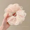 Suave con el cabello, elegante y con estilo, scrunchie, pasador de malla floral pequeño estilo coreano, accesorio para el cabello plisado de estilo de hada