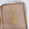 [Acero de Titanio] Collar Redondo Árbol de la Vida con Estilo Lujoso y Elegante Diseño Totalmente Diamantado para Mujer, Cadena Versátil para Clavícula Cadena de Acero de Titanio